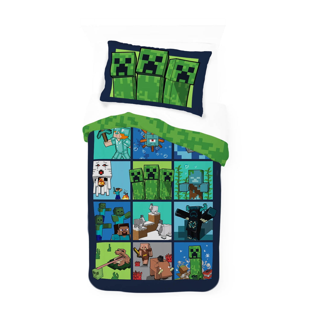 Kids 2 Piece Green Reversible Comforter and Pillowcase Bedding Set, Twin/Full - Image 5