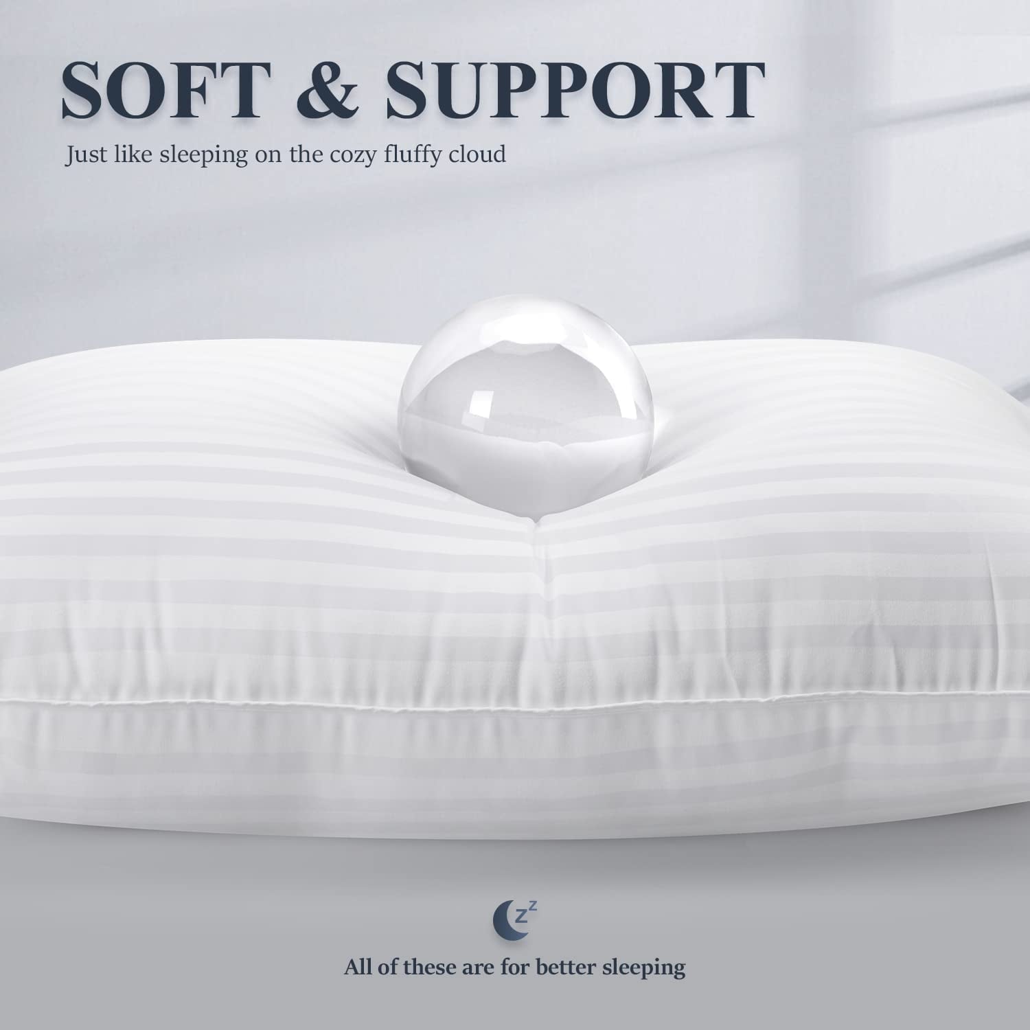 Bed Pillows 2-Pack Queen Size Luxury Hotel Pillow for Side and Back Sleeper Pillows for Bed with Cooling Cover - Image 5