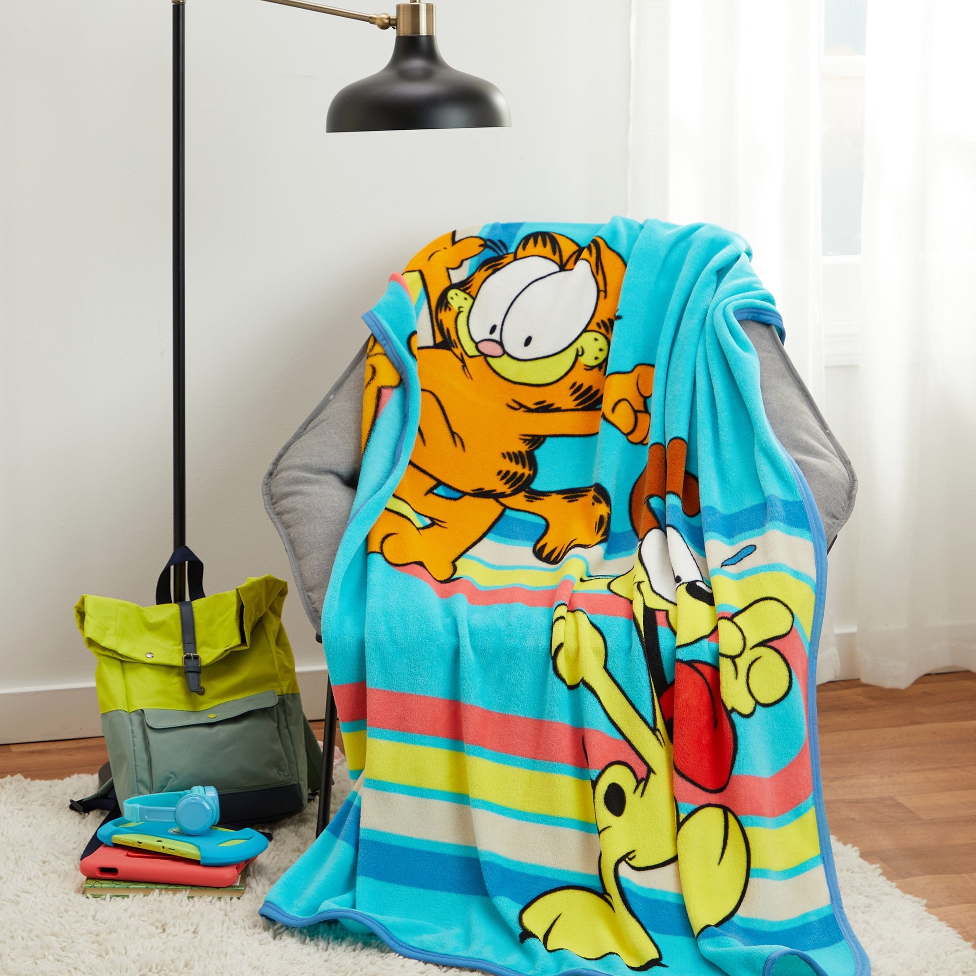 Kids Blue Print Fleece Throw Blanket, 46 x 60 - Image 3
