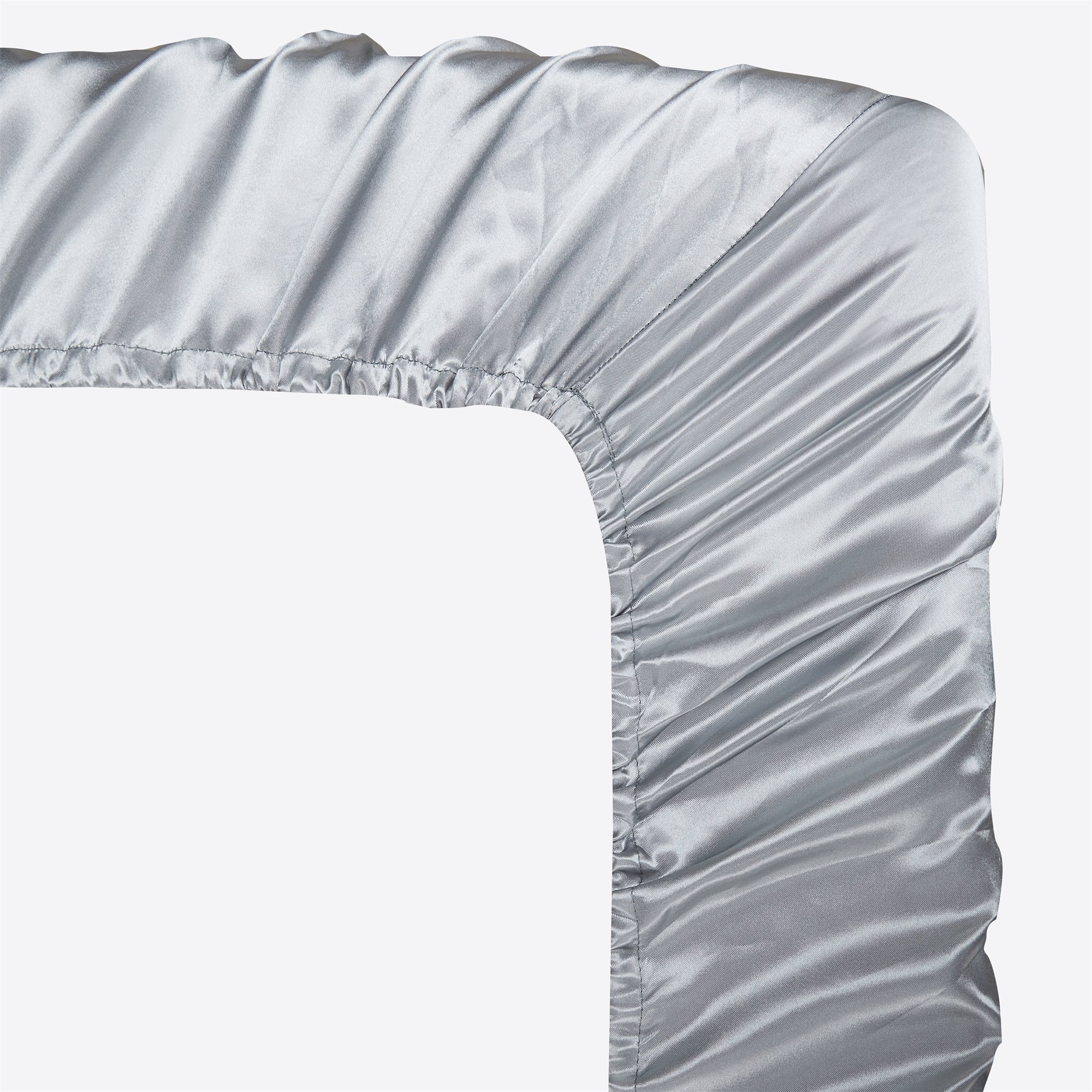 Satin Fitted Sheet King Size 14 Inch Deep Pocket Bed Sheet Silk Sheet Ultra Soft Machine Washable, Light Gray - Image 5