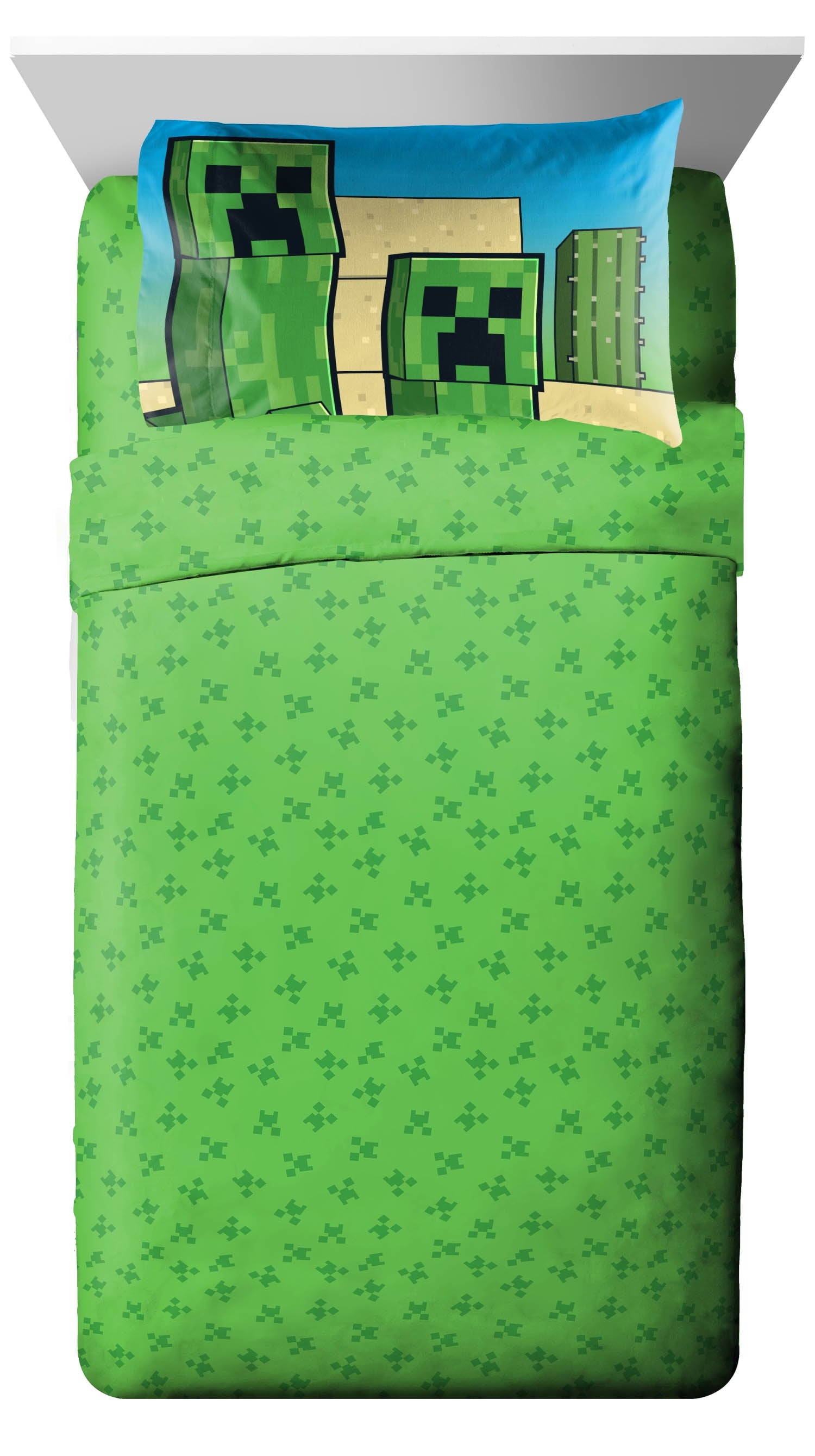 Minecraft Desert Mob Action 5 Piece Twin Size Kids Comforter Set with Sham - Gaming Bed Sets for Kids and Teens - Image 2