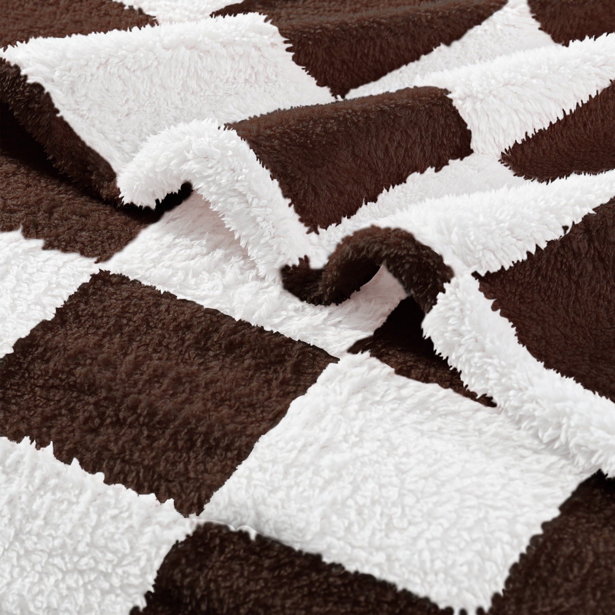 Checkered Throw Blanket, Super Soft and Warm Fluffy Fleece Blanket for Couch, Sofa, Bed, Cute Plaid Pattern, Coffee, ... - Image 4