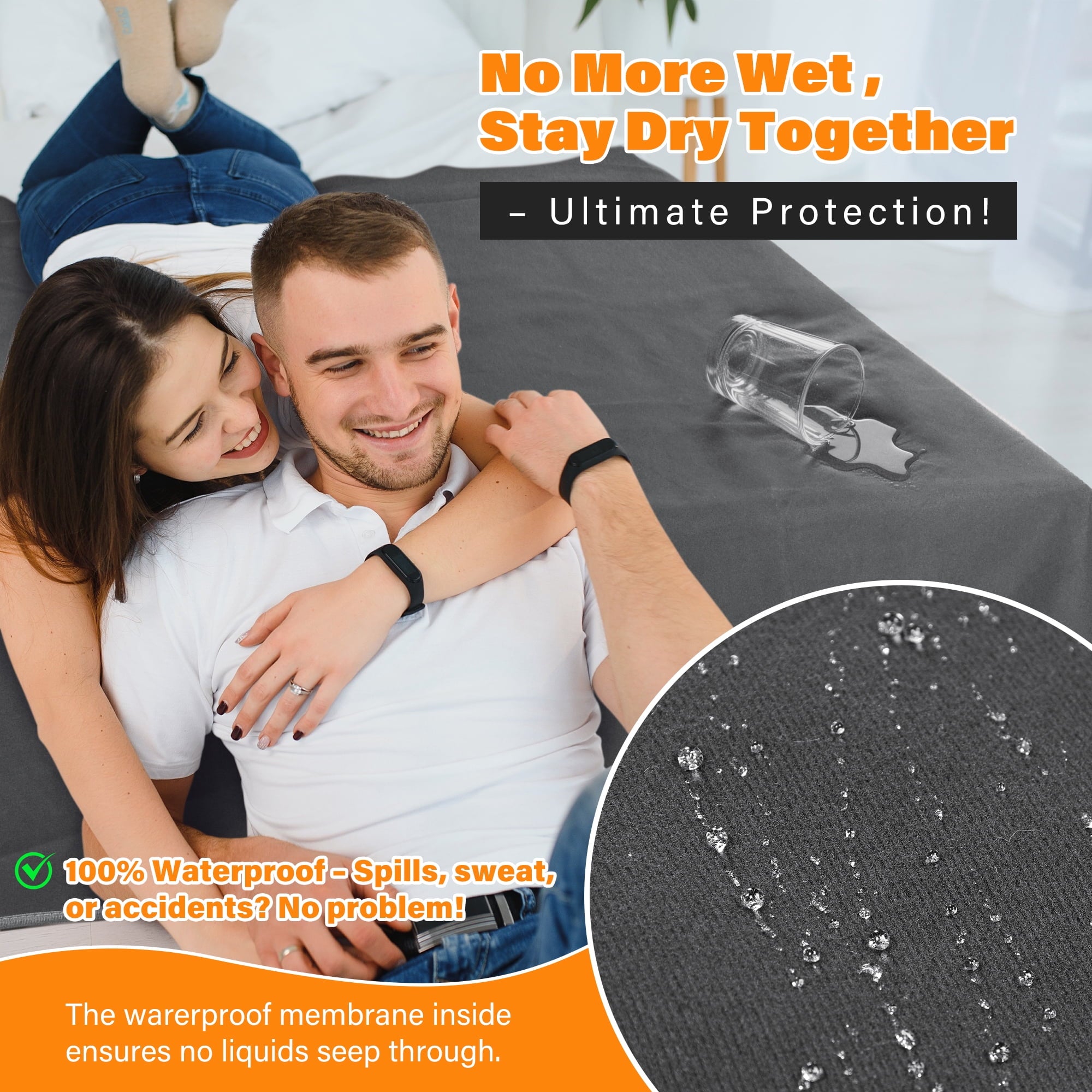 Waterproof Blanket for Couch, Reversible Washable Sofa Bed Coverlet Protector | Leak Proof, Comfortable | for People ... - Image 2