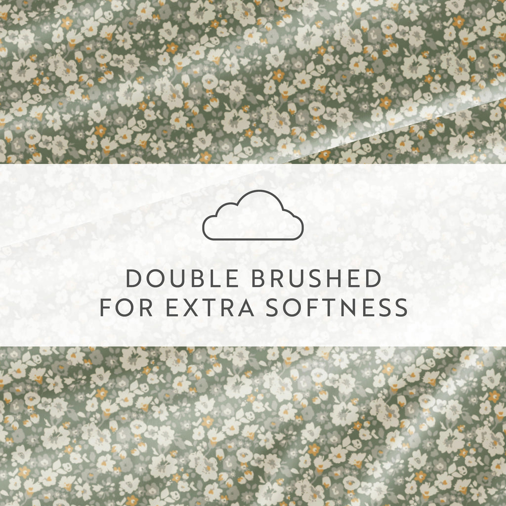 4 Piece Pattern Microfiber Bed Sheets Set, Floral Dream Eucalyptus, Twin - Image 6