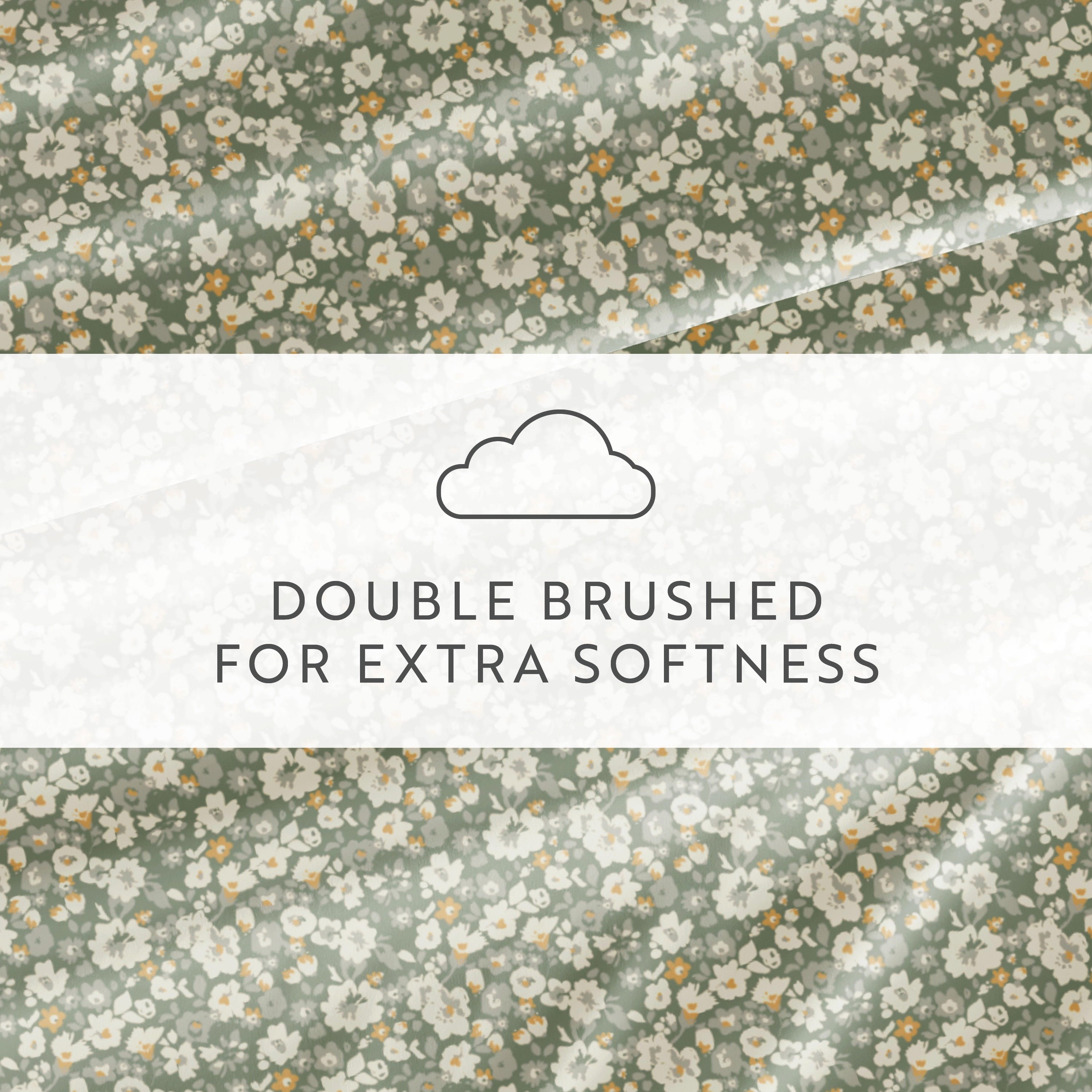 4 Piece Pattern Microfiber Bed Sheets Set, Floral Dream Eucalyptus, Twin - Image 6