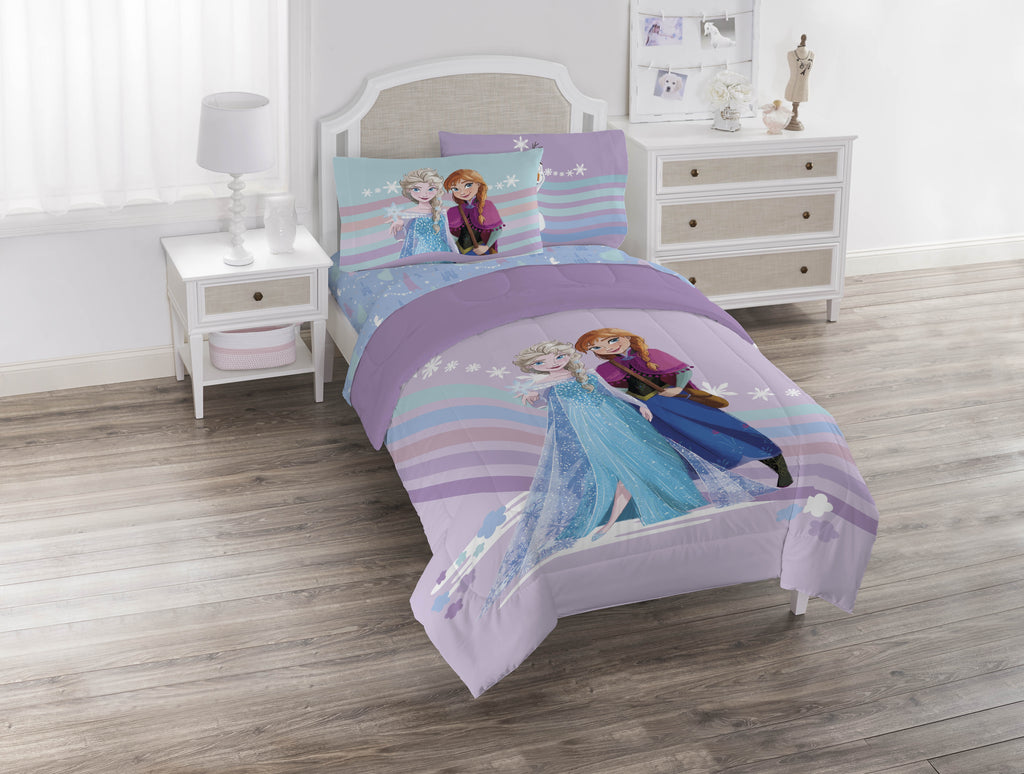 Frozen The Poet Inside 5 Piece Twin Size Kids Comforter Set wth Sham - Super Soft Disney Elsa Bed Set for Kids - Image 2