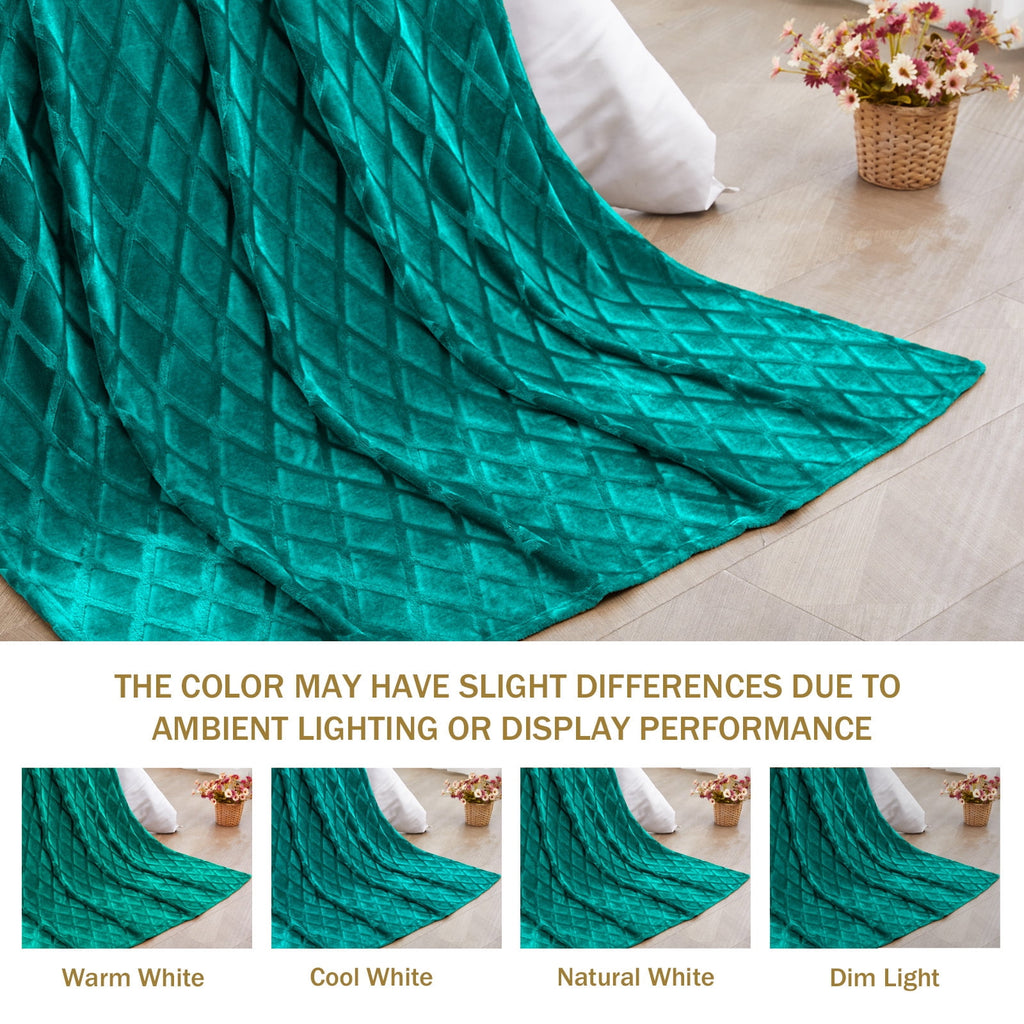 Exclusivo Mezcla Large Soft Throw Blanket for Couch, 50x70 Inches Diamond Geometry Pattern Velvet Fleece Blanket, Cozy, Warm and Lightweight - Image 6