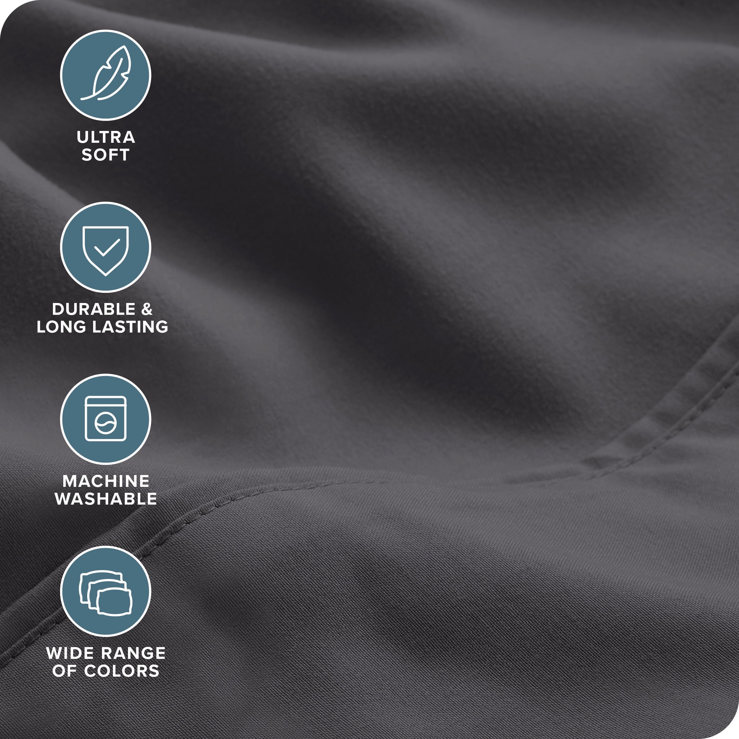 Bare Home Luxury Bed Sheet Set - Premium 1800 Collection - 6 Piece - Queen, Gray - Image 4