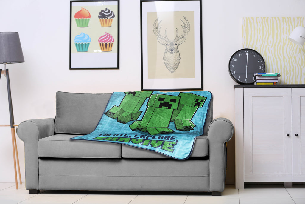 Kids Silk Touch Throw Blanket, 46 x 60, Microfiber, Blue, Mojang - Image 5