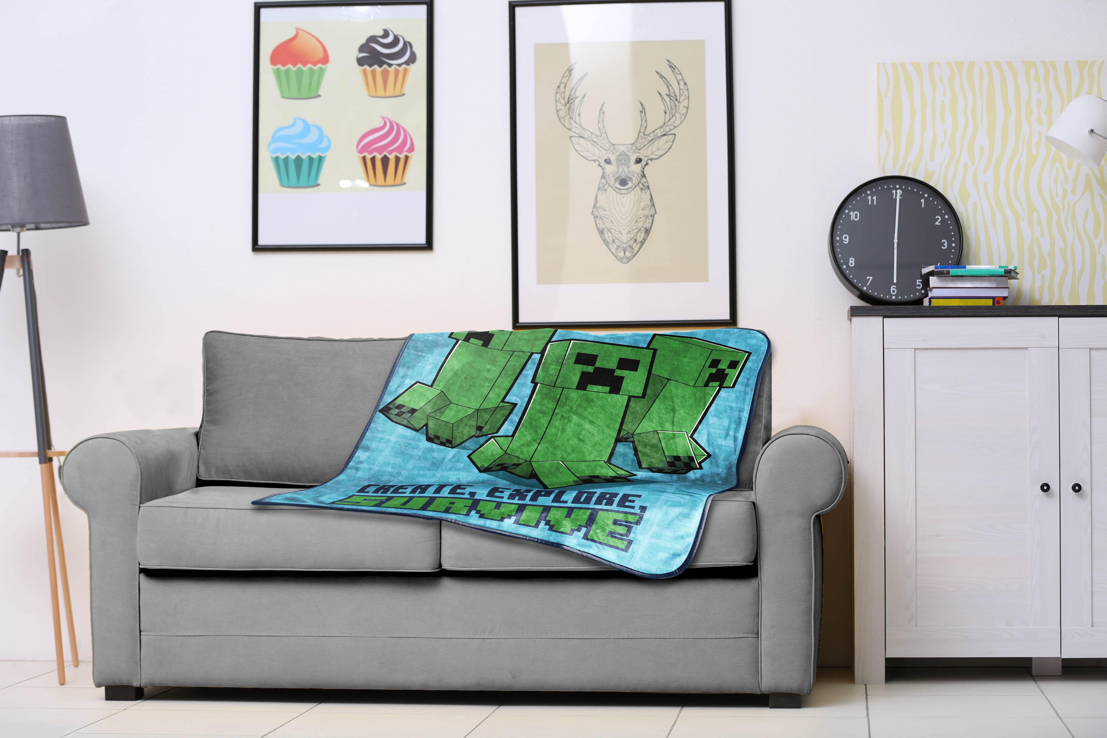 Kids Silk Touch Throw Blanket, 46 x 60, Microfiber, Blue, Mojang - Image 5