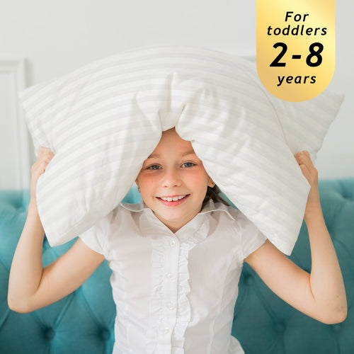 100% Cotton Kids Size Bed Pillows Set of 2 - Premium Down Alternative Cooling Pillows for Side, Back, and Stomach Sle... - Image 2