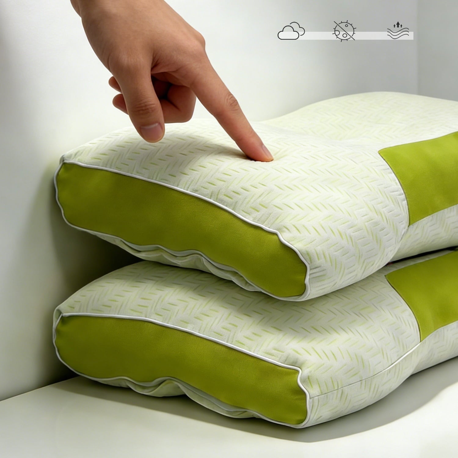 2-Pack Bamboo Fiber Bed Pillow (29.13" x 18.9") - A-Class Safe and Cooling - Image 4