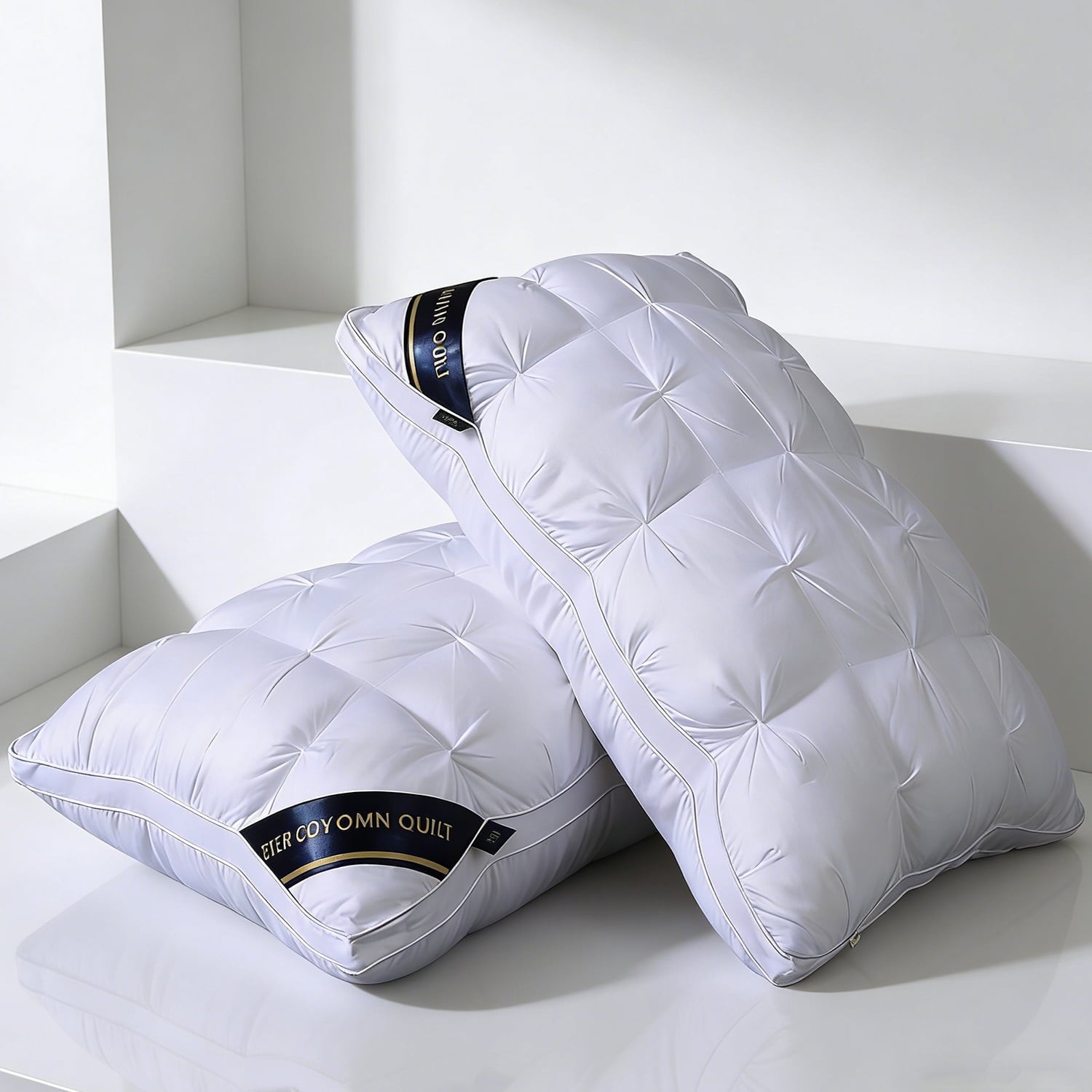 2-Pack White Twisted Bed Pillows (20" x 16.5") - Soft Plush Down Alternative, Breathable and Hypoallergenic, Standard... - Image 2