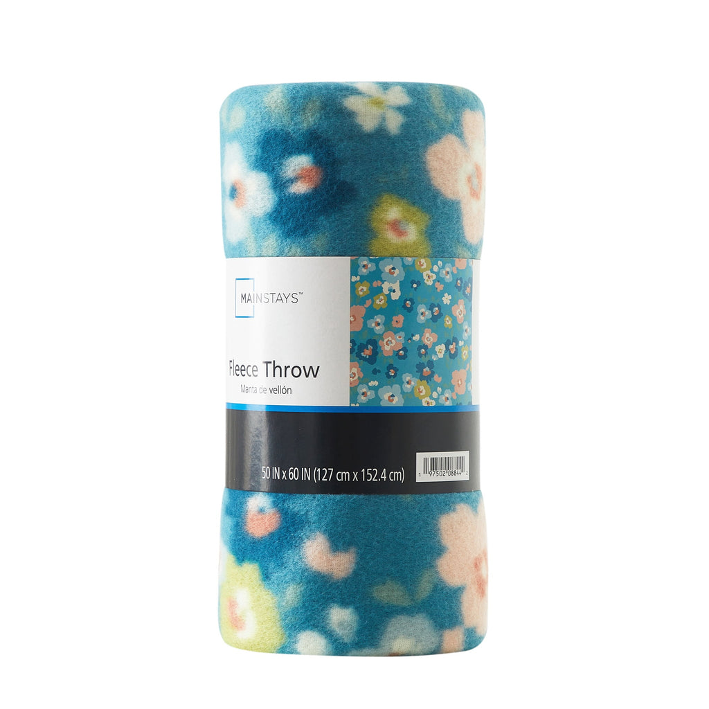 Mainstays Cozy Fleece Throw Blanket Delightful Floral 50" x 60", All Ages - Image 6