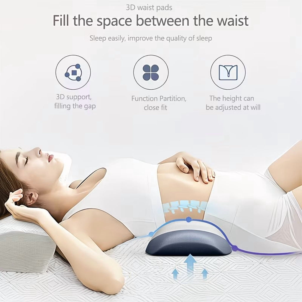 Lumbar Support Pillow for Bed, Memory Foam Ergonomic Lower Back Support Waist Pillow for Side Back and Stomach Sleepe... - Image 2