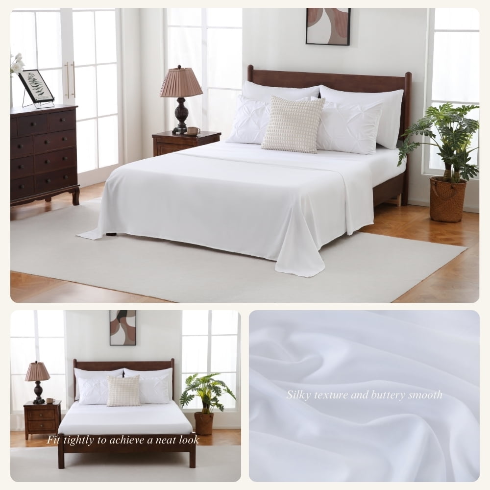 7 Pieces Pinch-Pleated Comforter Set, White Queen Size - Image 5