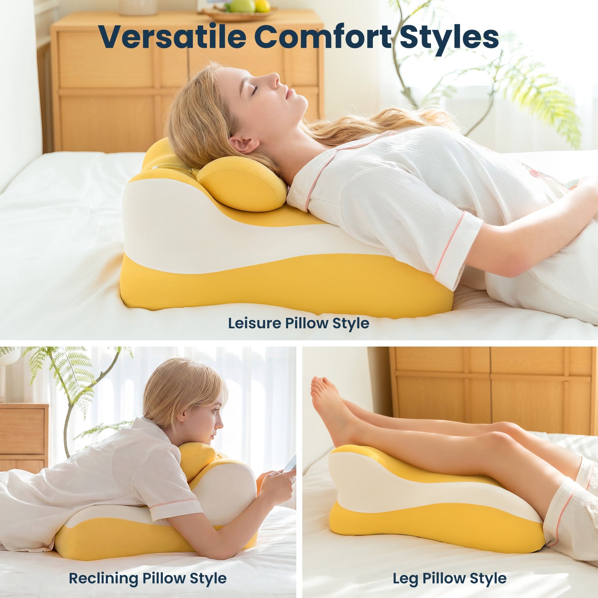 Memory Foam Reading Pillow, Multi-Position Support Bed Pillow for Petite Adults, Reading Tools, Fun Couple Pillows Pr... - Image 3