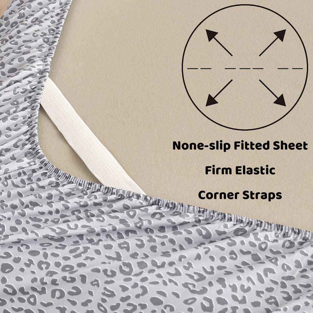 Floral King Sheets, Soft Breathable Microfiber Printed Bed Sheet Set, Deep Pocket Non-Slip Fitted Sheet Included - Image 6