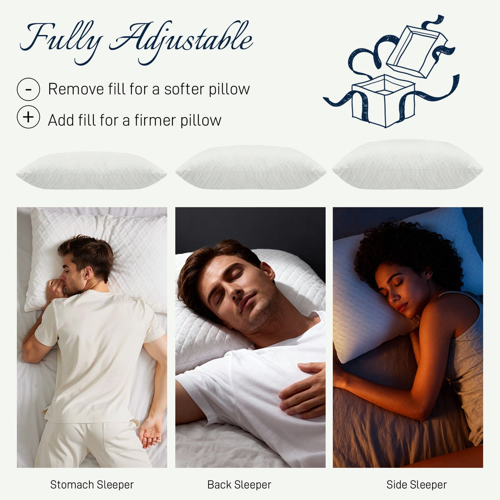 Bed Pillows Cross Cut Memory Foam For Sleeping,Queen Size Bedding Pillow(White), Original Pillow for Sleeping，Adjusta... - Image 2