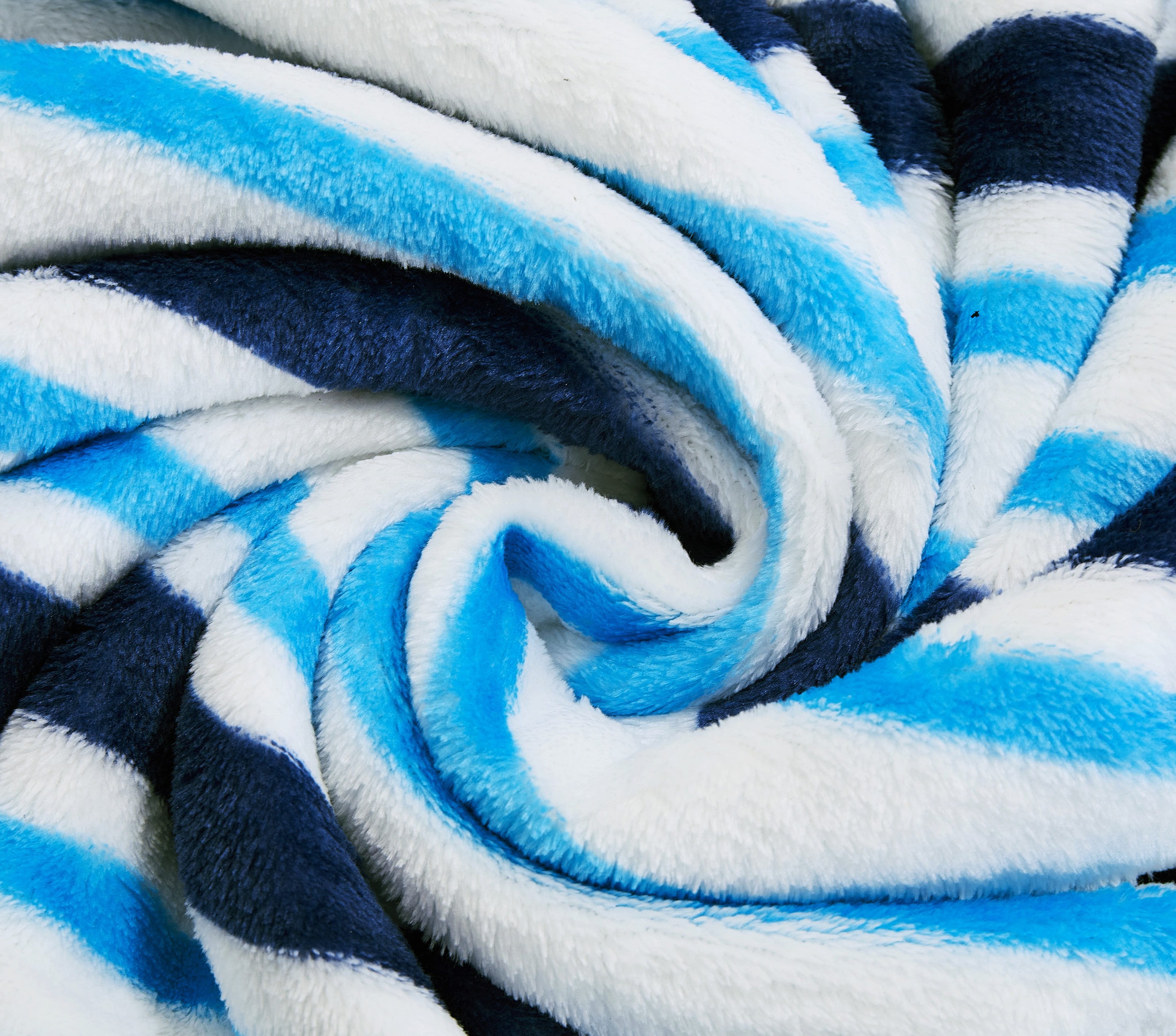 Blue Stripes XL Oversized Throw Blanket, 72 x 50 inches, Great for a Kids Bedroom, Super Soft and Cozy - Image 2