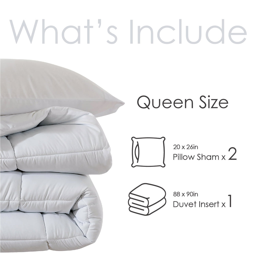 Queen Size 3-Piece All-Season Down Alternative Comforter Set Deep Black (Comforter and Pillowcase Bedding Set / bed i... - Image 5