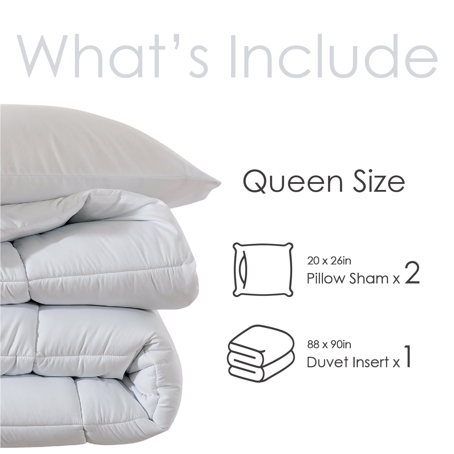 Queen Size 3-Piece All-Season Down Alternative Comforter Set Deep Black (Comforter and Pillowcase Bedding Set / bed i... - Image 5