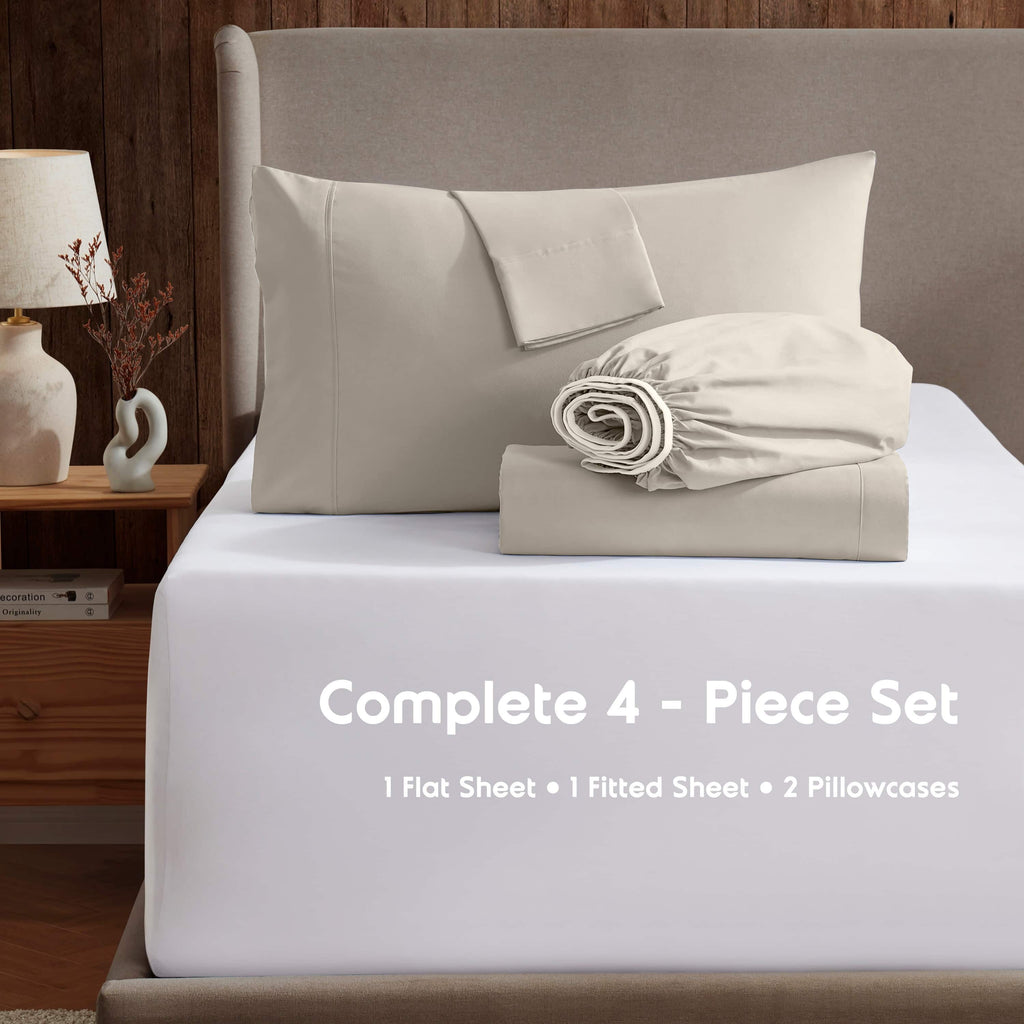 Extra Deep Pocket Full Sheets Set, 4 Piece, Fits 18"-24" Mattress, Breathable & Extra Soft Bed Sheets, Linen - Image 2