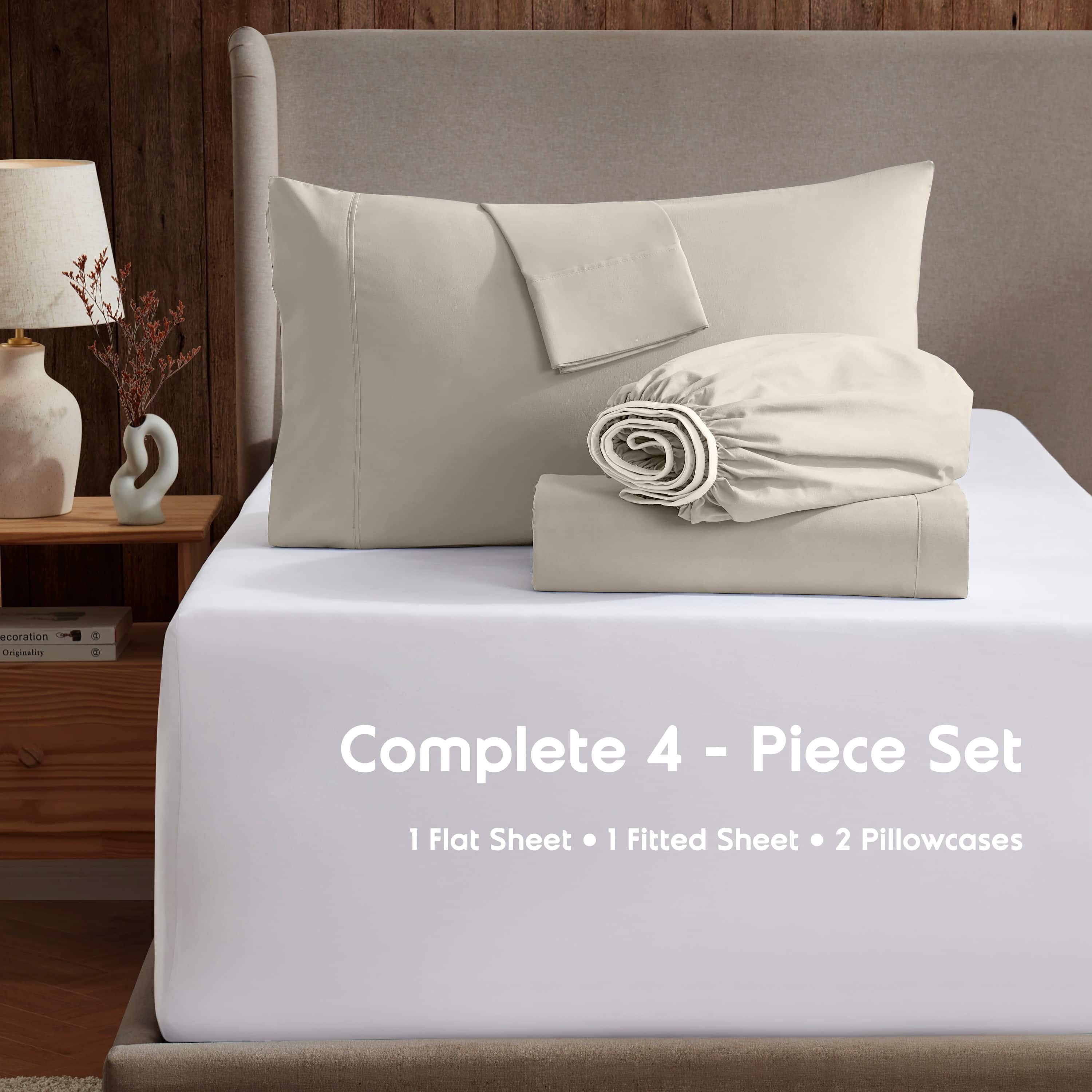 Extra Deep Pocket Full Sheets Set, 4 Piece, Fits 18"-24" Mattress, Breathable & Extra Soft Bed Sheets, Linen - Image 2