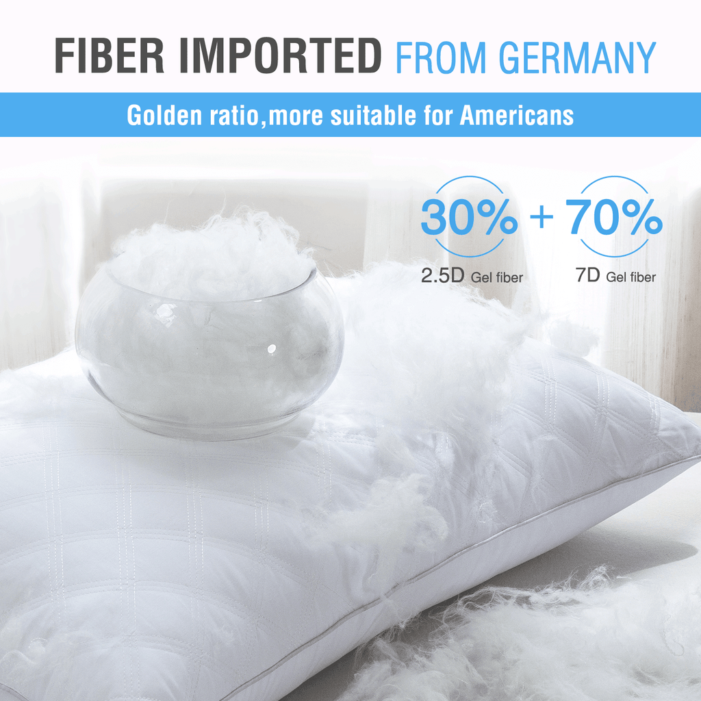 Bed Pillows Queen Size Set of 2 Pillows for Bed 2 Pack Cooling Hotel Collection Down Alternative Pillows 20 x 30 inches - Image 6