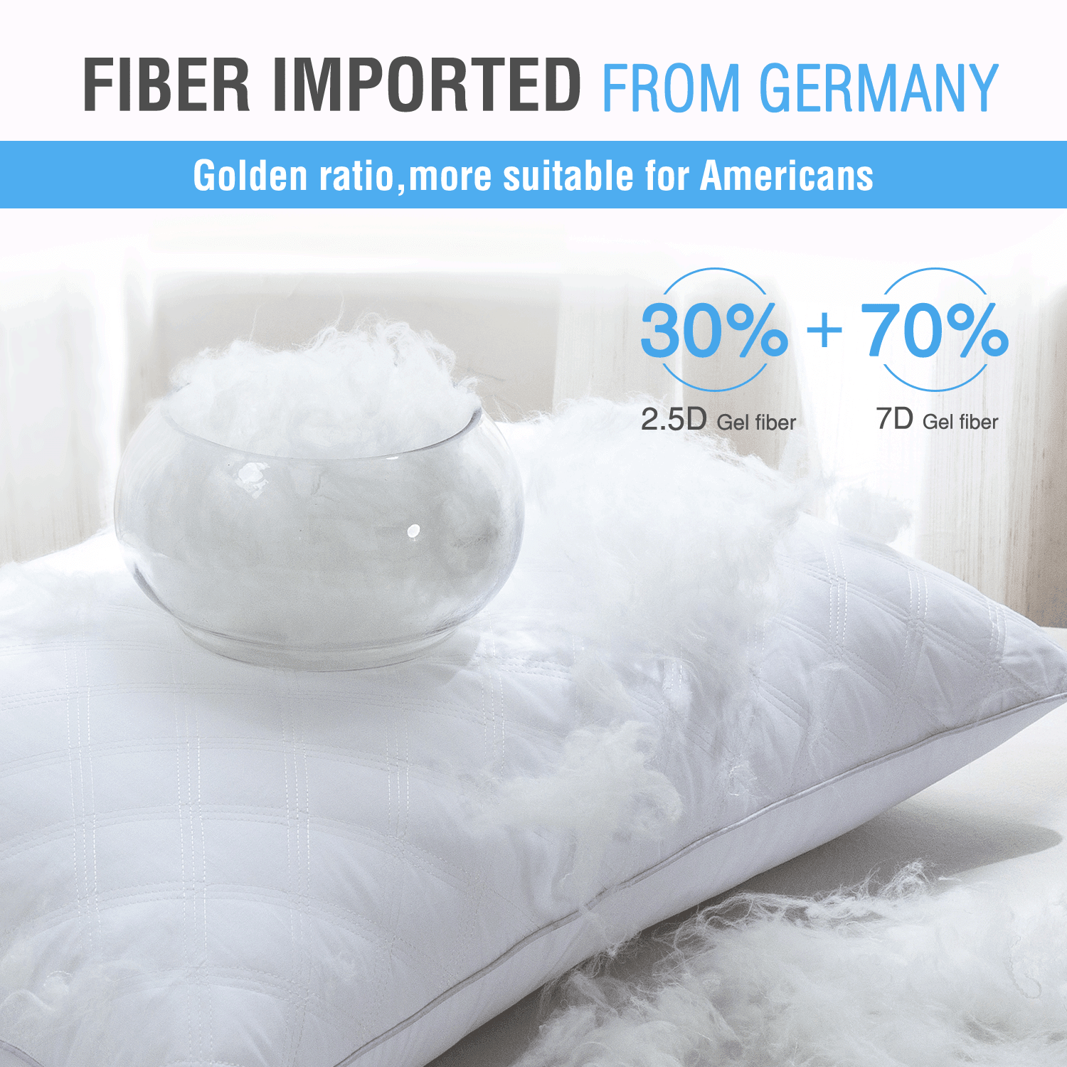 Bed Pillows Queen Size Set of 2 Pillows for Bed 2 Pack Cooling Hotel Collection Down Alternative Pillows 20 x 30 inches - Image 6