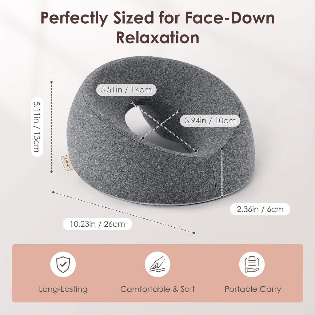 Face Down Pillow Massage Headrest for Bed, Memory Foam Pillow Face Cradle Support for Stomach Sleepers, Eye Post-Surg... - Image 3