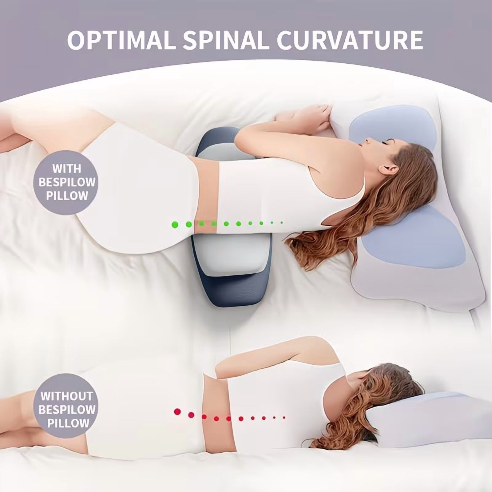 Lumbar Support Pillow for Bed, Memory Foam Ergonomic Lower Back Support Waist Pillow for Side Back and Stomach Sleepe... - Image 5