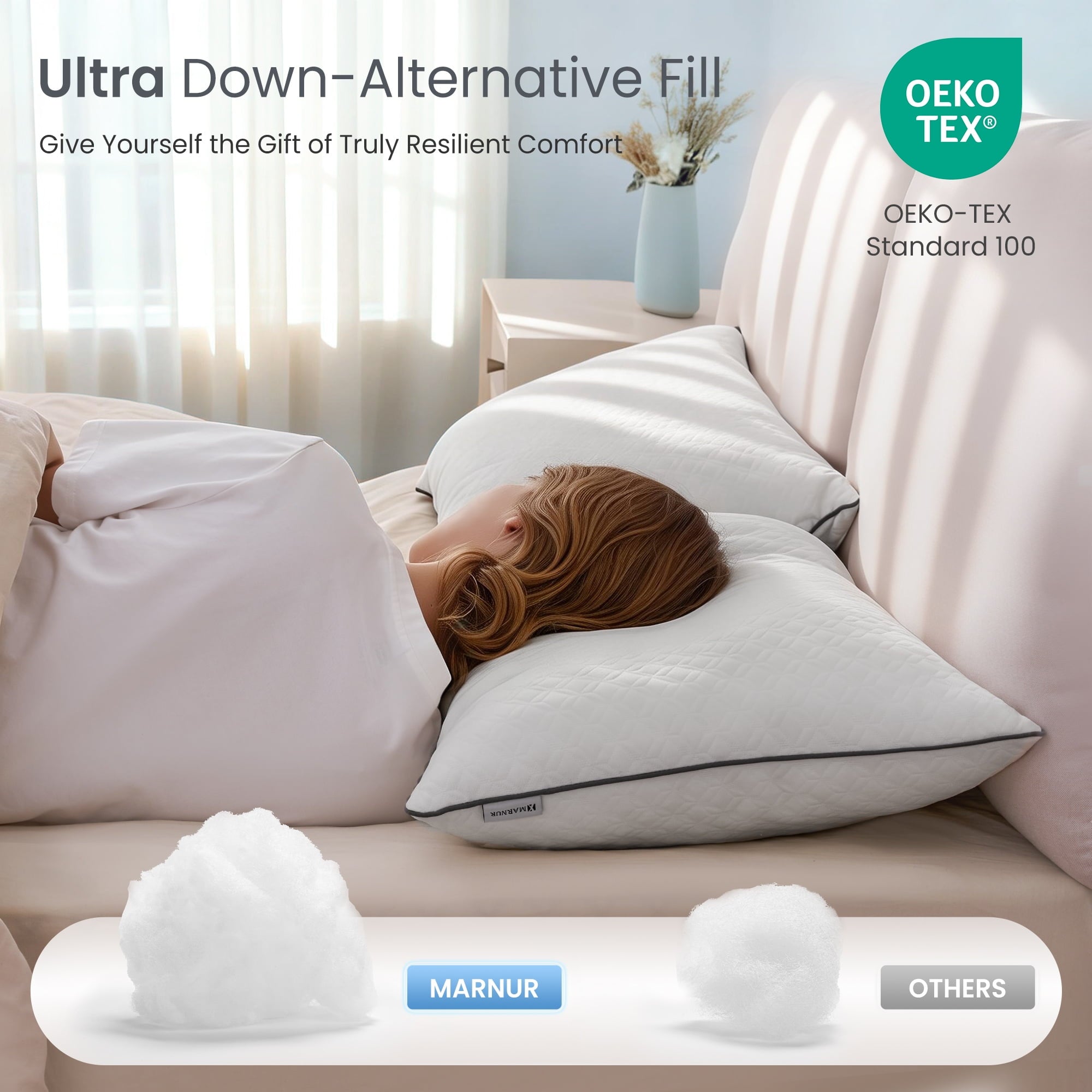 Bed Pillows Hotel Collection Luxury Down Alternative Pillow for Beds 2 Pack, Medium Support for Side & Back Sleepers ... - Image 6