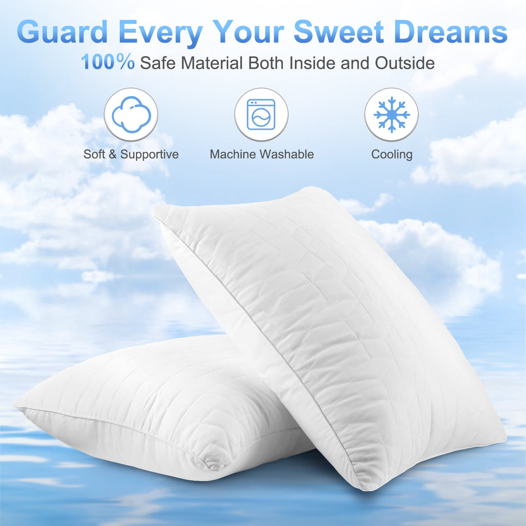 Bed Pillows for Sleeping 2 pack, King Size Cooling Pillows Hotel Quality with Premium Soft Down Alternative Fill for ... - Image 4