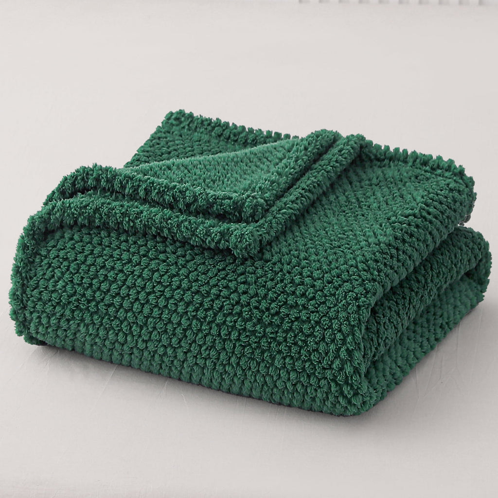 Fuzzy Fleece 50"x70" Throw Blanket for Couch, Fluffy Warm Soft Jacquard Blankets for Fall Winter, Lightweight and Coz... - Image 2
