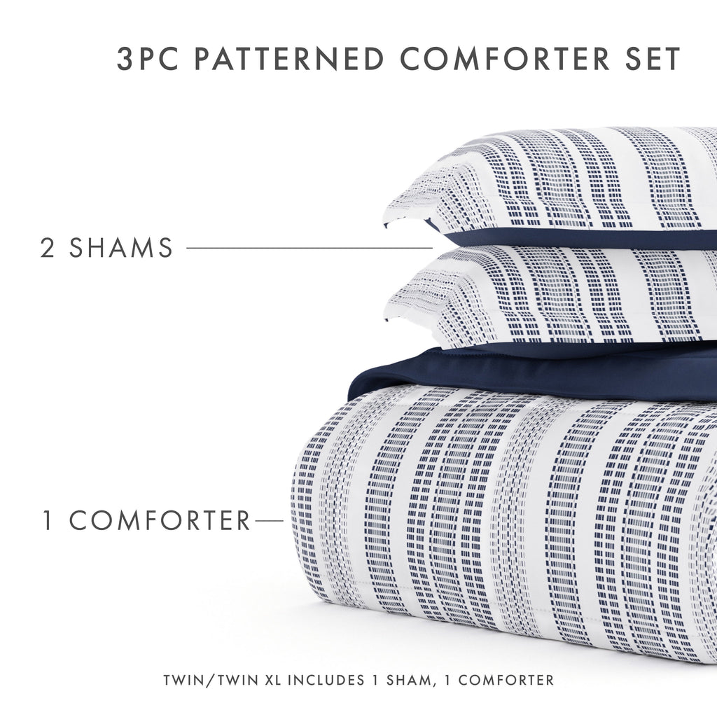 2-Piece Navy Farmhouse Dreams ReversiblePrint Comforter Set, Twin/TwinXL - Image 3