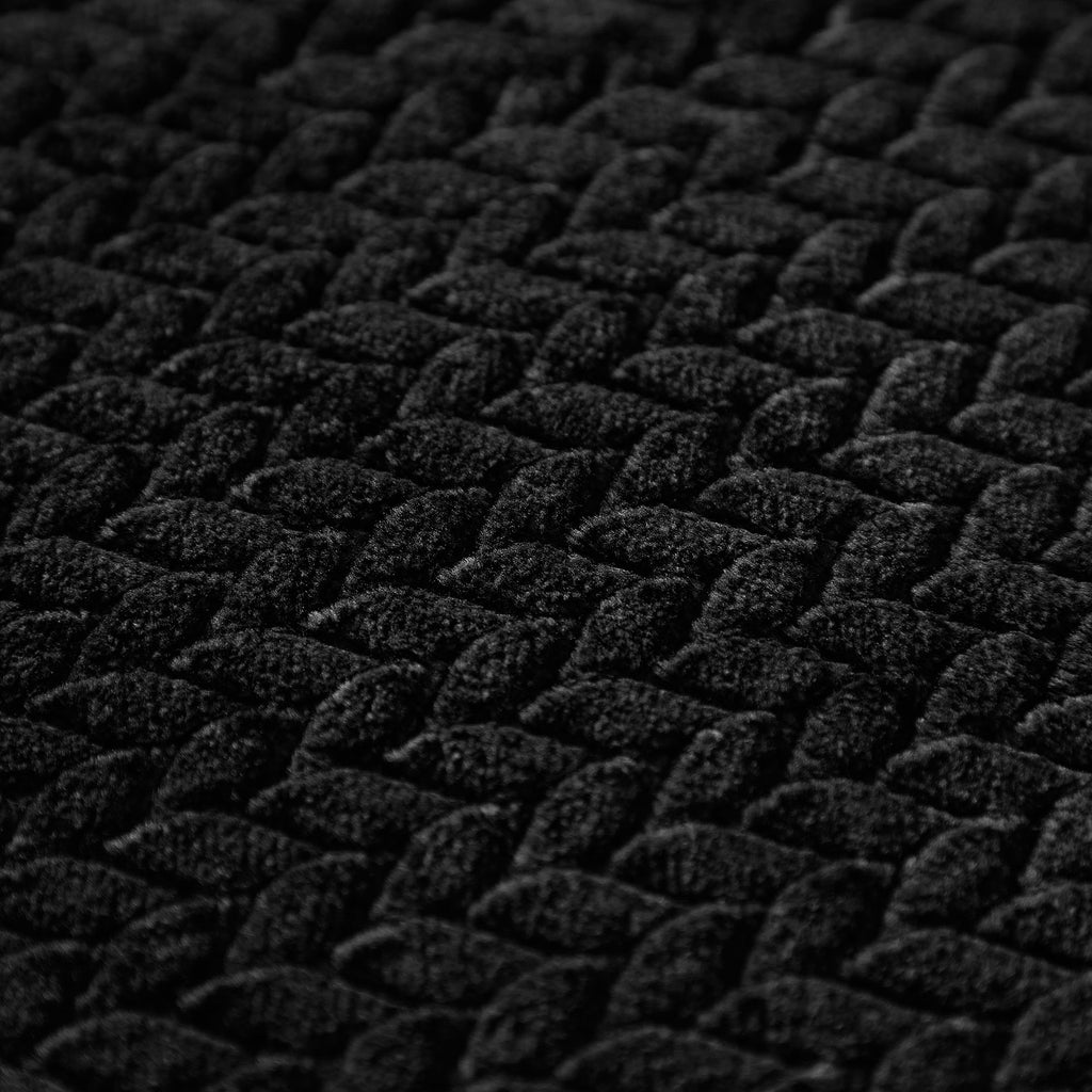 Cozy Textured Plush Throw Blanket, Black, 50"x60" All Ages - Image 3