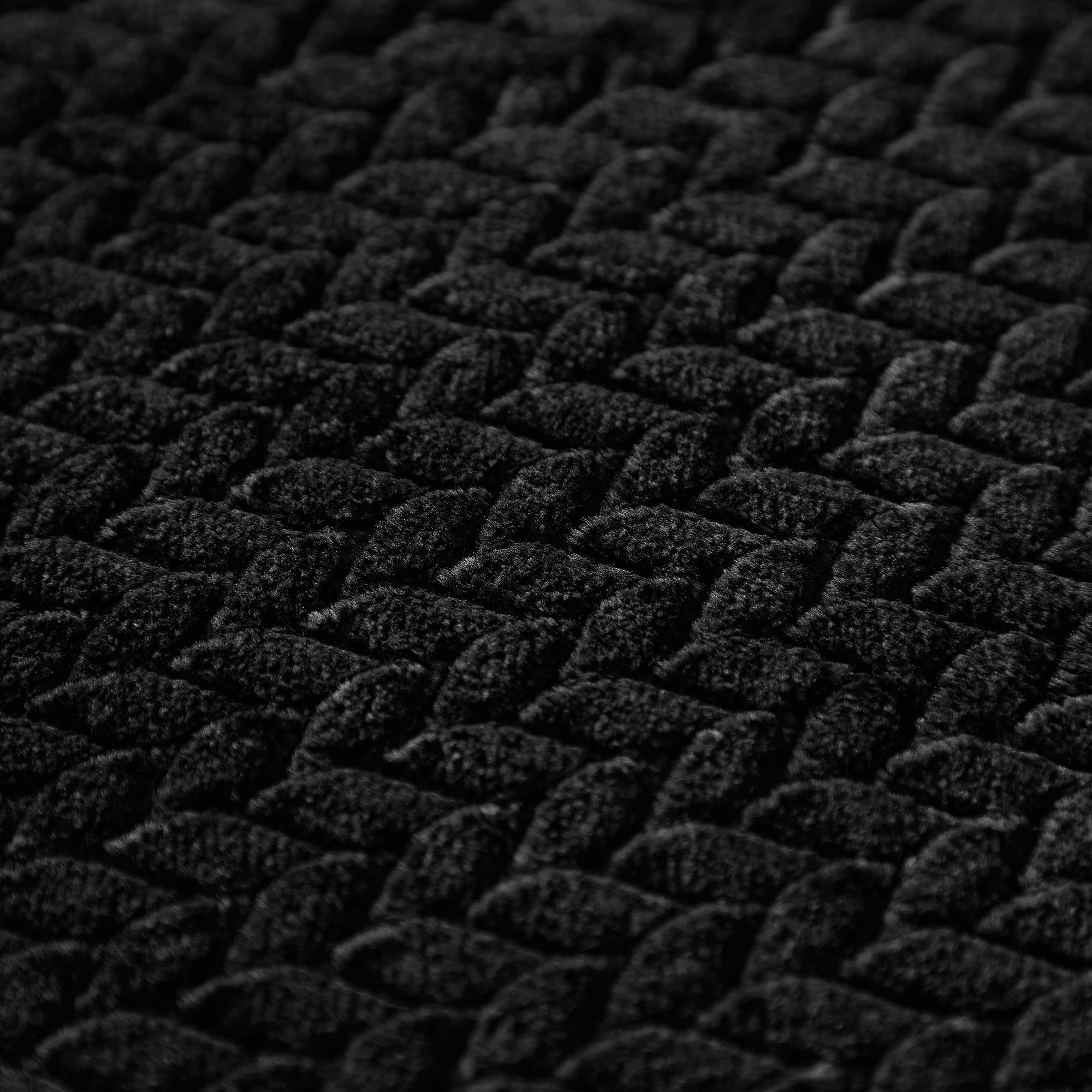 Cozy Textured Plush Throw Blanket, Black, 50"x60" All Ages - Image 3