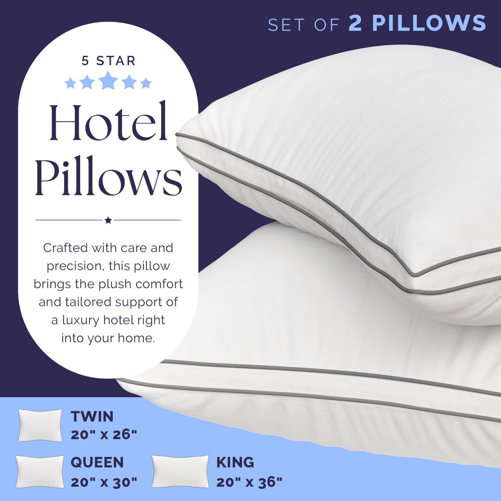 Bed Pillows Queen Size Set of 2 - Luxury Down Alternative Pillow - 5 Star Hotel Pillows for Back, Side and Stomach Sl... - Image 3