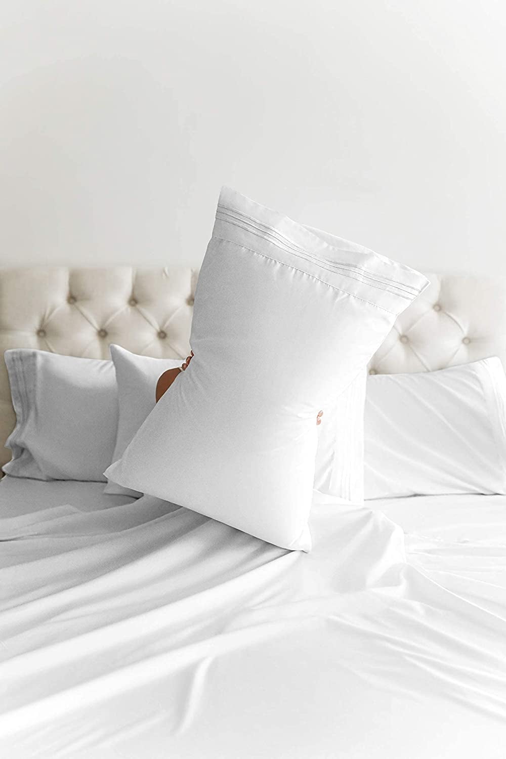 CGK Linens 6-Piece Breathable and Cooling Sheet Set With Extra Matching Pillowcases - King Size Bed Sheets Fits 8"-16... - Image 3