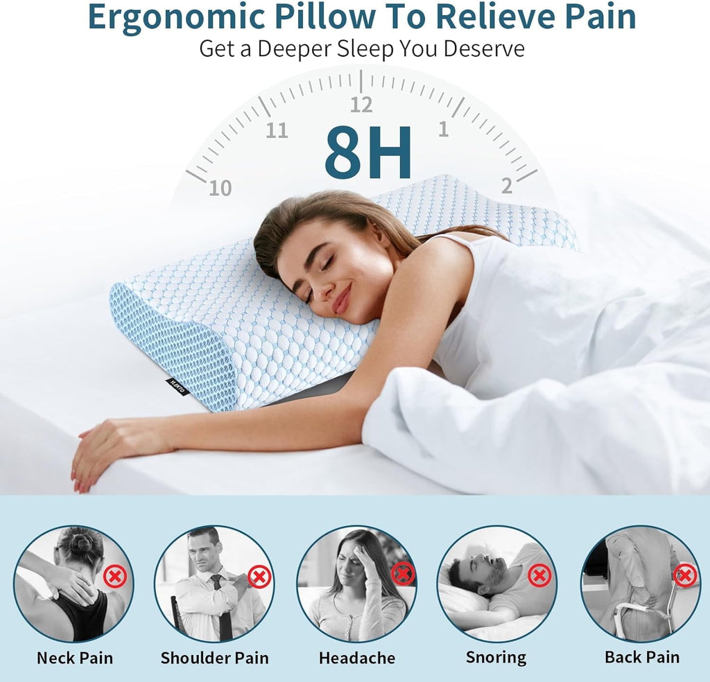 for Neck Pain Relief, Contour Memory Foam s for Sleeping, Odorless Ergonomic Adjustable Orthopedic Cooling Bed Neck S... - Image 5