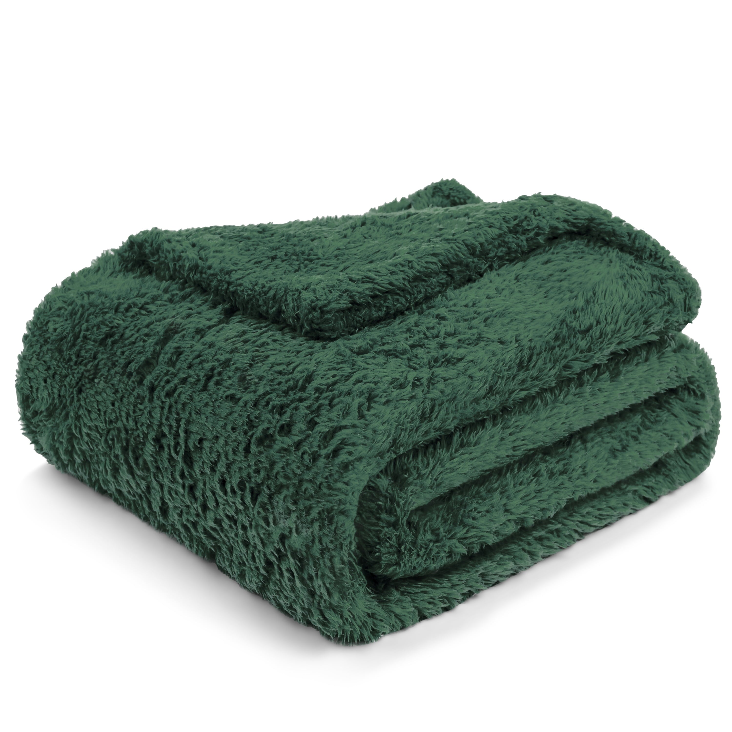 PAVILIA Sherpa Throw Blanket For Couch Sofa, Emerald Green Fluffy Warm Plush Blanket for Bed, Cozy Super Soft Lightweight Throw, Fuzzy Decor - Image 2