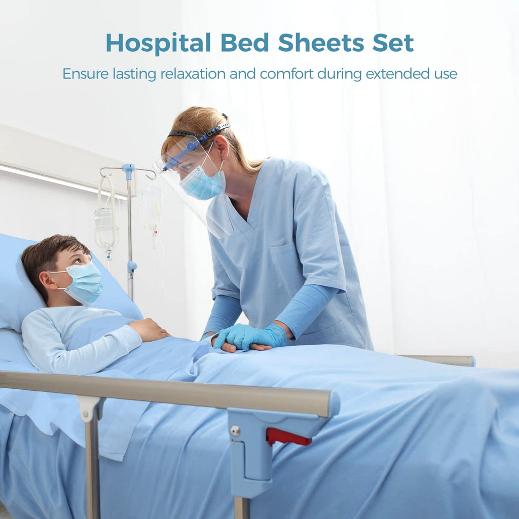6 Pcs Hospital Bed Sheets Set, Includes 2 Fitted Sheet 84x36x14", 2 Flat Sheets 104x59", 2 Pillowcases 19x29", Soft B... - Image 5