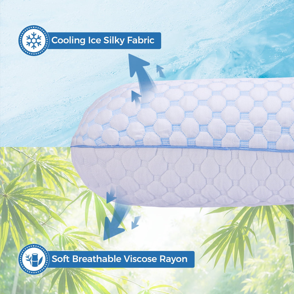 Memory Foam Pillow for Bed, Firm Cooling Pillow with Washable Cover, Supportive Bed Pillow for Side,Stomach and Back ... - Image 5