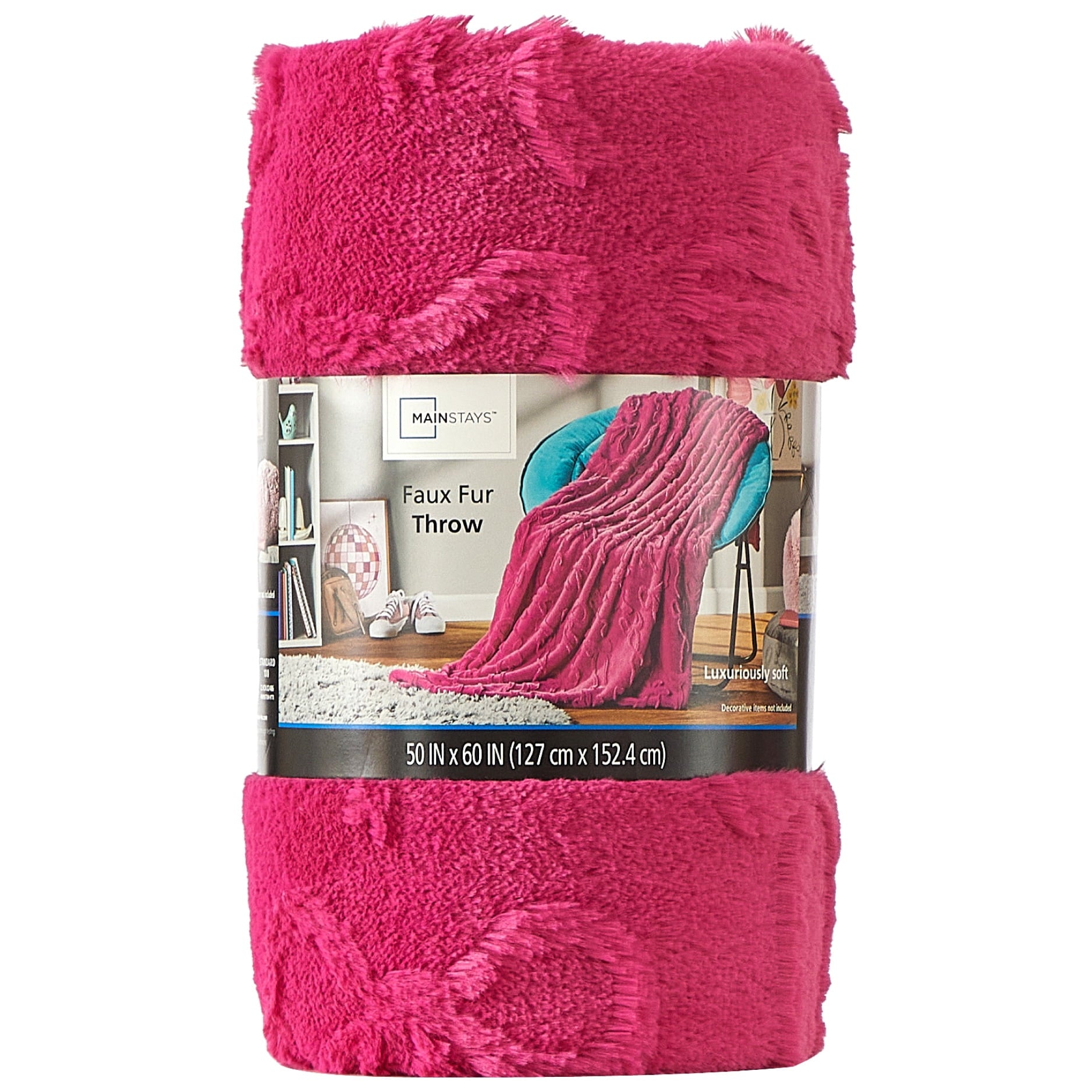 Gen Z 50" x 60"Carved Bow Faux Fur Throw - Image 4