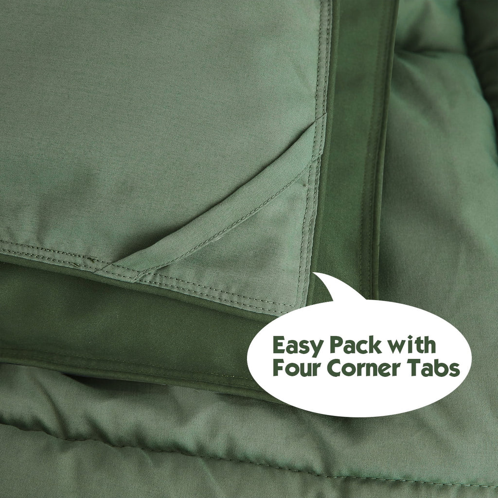 HIG Light Weight Down Alternative Comforter Set, Queen, Green, Reversible - Image 4