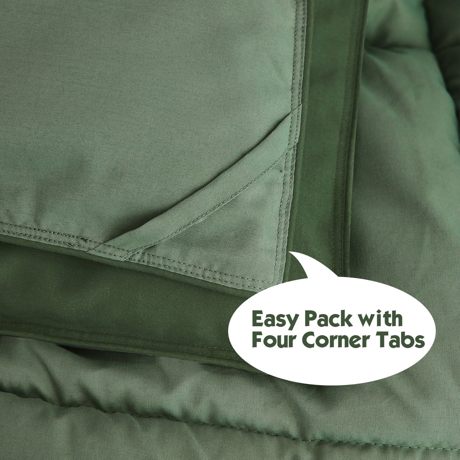 HIG Light Weight Down Alternative Comforter Set, Queen, Green, Reversible - Image 4