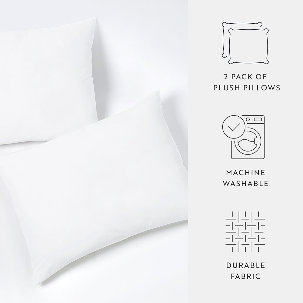 Plush Bed Pillows 2-Pack For All Sleep Styles - Back, Side and Stomach Sleepers - in King Size by Comfort Canopy - Image 2