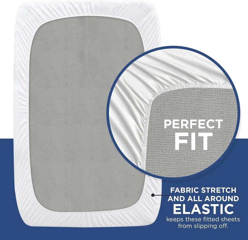 2 Pack Fitted Hospital Bed Sheets with Elastic All Around for a Perfect Fit - Cotton Rich Soft Knitted Jersey Sheet, ... - Image 6