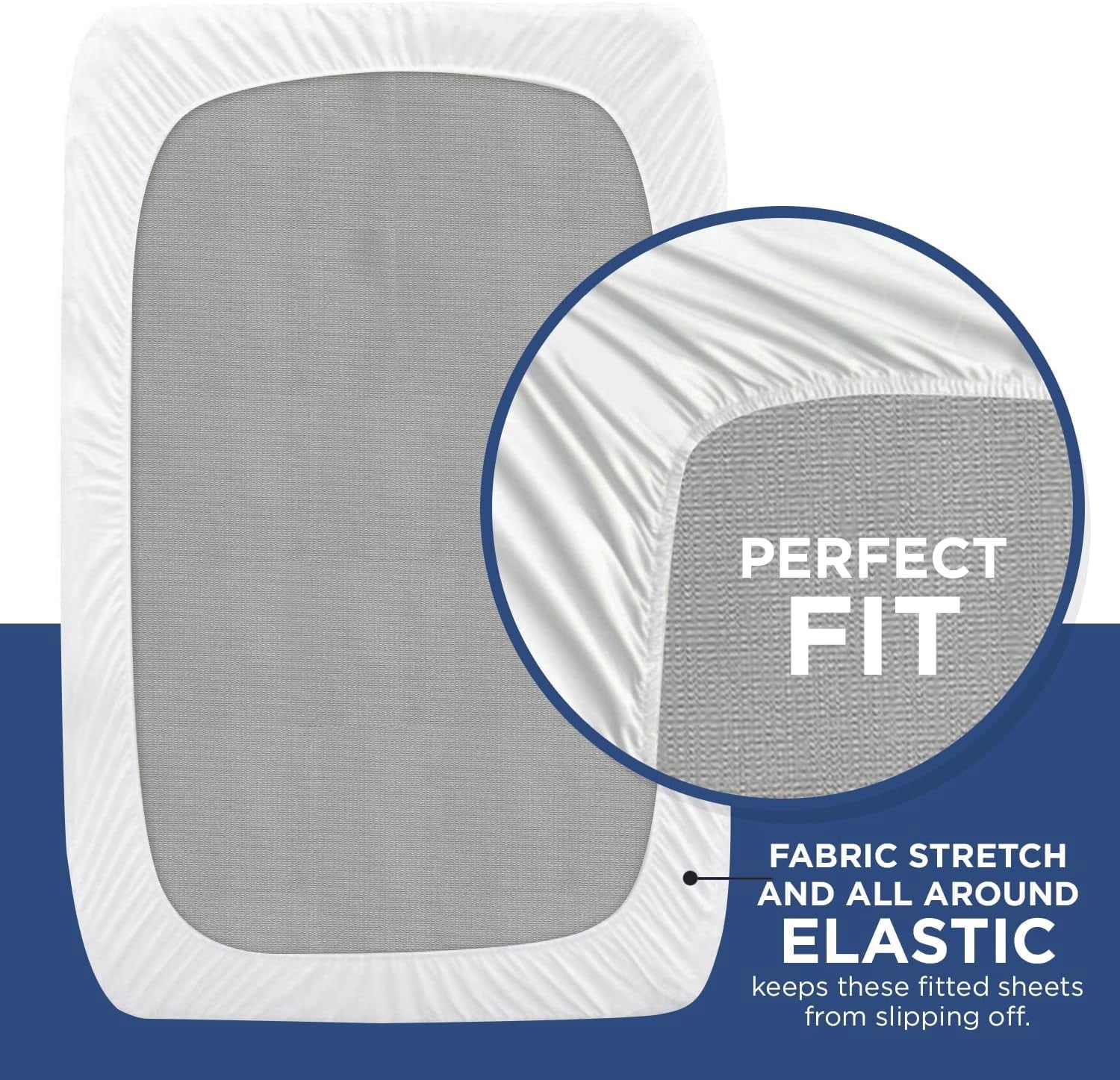 2 Pack Fitted Hospital Bed Sheets with Elastic All Around for a Perfect Fit - Cotton Rich Soft Knitted Jersey Sheet, ... - Image 6